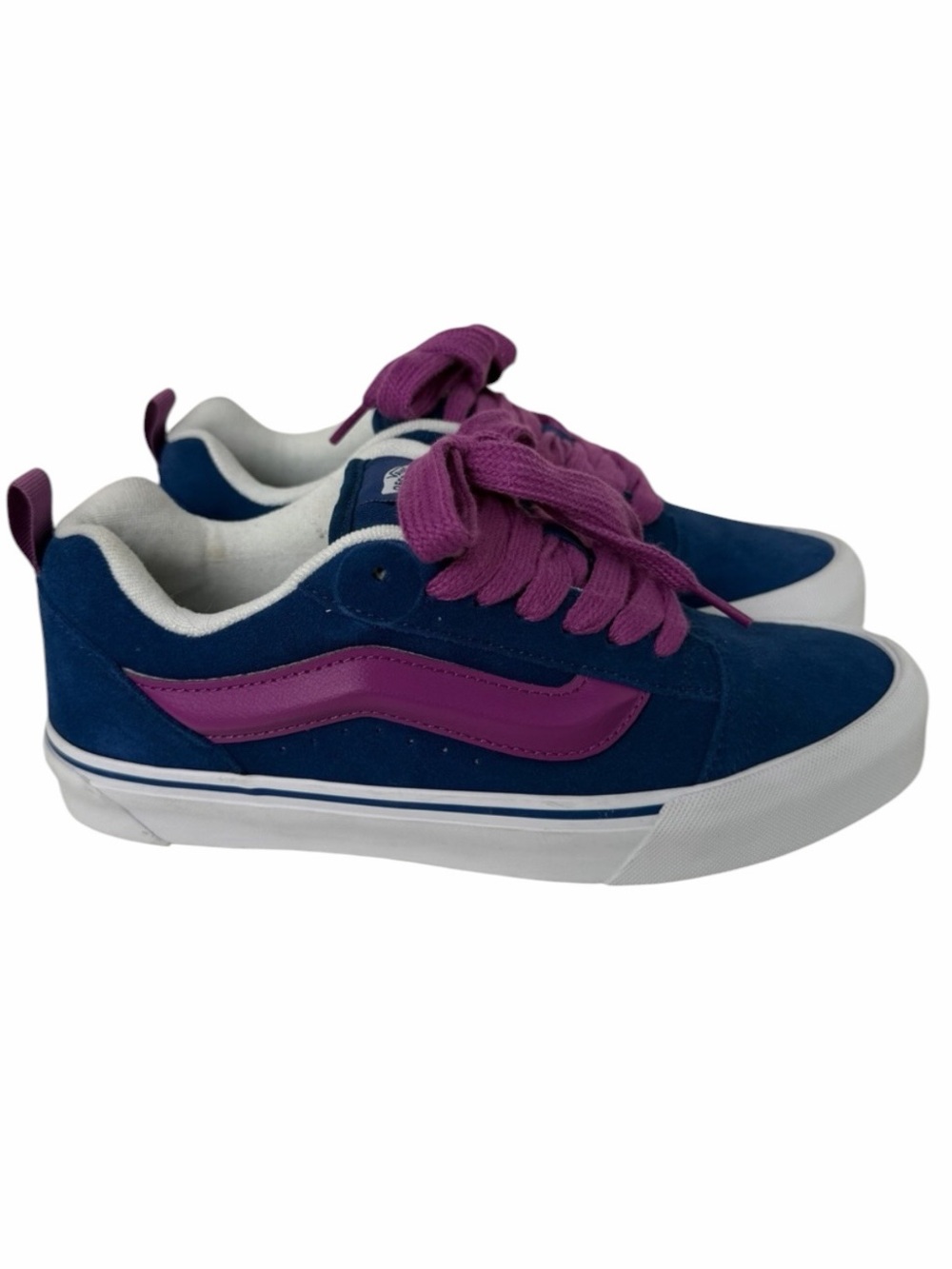 Vans Knu Skool Navy Blue Purple Suede Chunky Skate Shoes Womens 8.5 - Picture 4 of 8